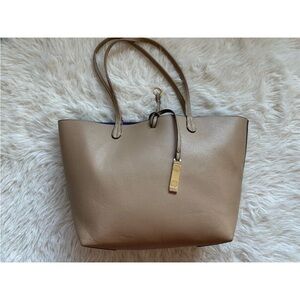 Chic Fabriano Italia Beige Leather Tote Bag Made in Italy